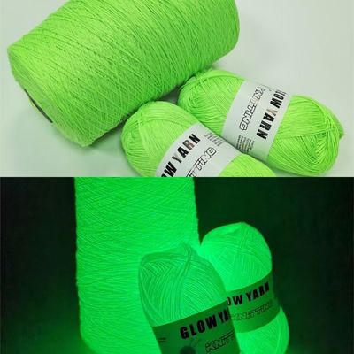 150D 2mm Glow Dark Yarn πράσινη λάμψη στο σκούρο πλέξιμο μαλλί