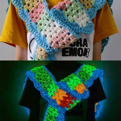 150D 2mm Glow Dark Yarn πράσινη λάμψη στο σκούρο πλέξιμο μαλλί